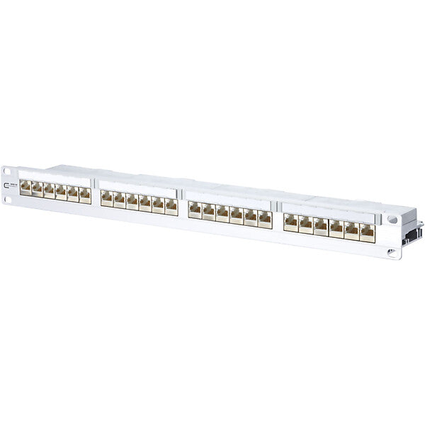 METZ CONNECT 24-Port Panel E-DAT C6A 1HE modular Alu TN EDATC6A-MP24-mod